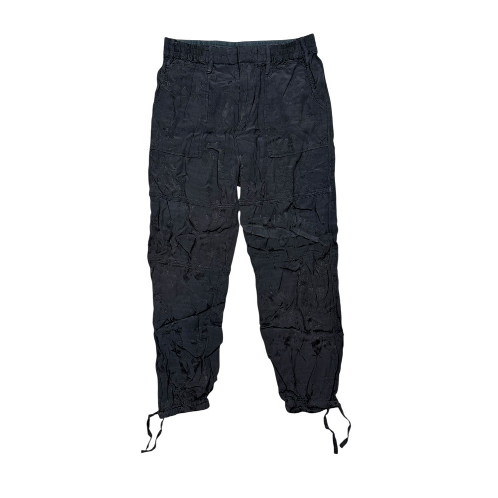 Anthropologie Womens Black Classic Floral Jump‎ Parachute Ankle Pants Size XS